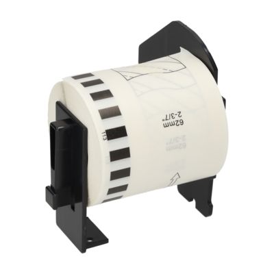 PrintAbout Huismerk vervangt Brother DK-22113 Etiket Zwart op transparant (62 mm)