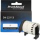 PrintAbout Huismerk vervangt Brother DK-22113 Etiket Zwart op transparant (62 mm)