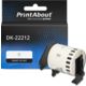 PrintAbout Huismerk vervangt Brother DK-22212 Etiket Zwart op wit (62 mm)