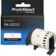 Étiquette compatible Brother DK-22212 - (62 mm) - Noir sur blanc