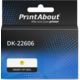 PrintAbout Huismerk vervangt Brother DK-22606 Etiket Zwart op geel (62 mm)