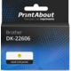 Étiquette compatible Brother DK-22606 - (62 mm) - Noir sur jaune