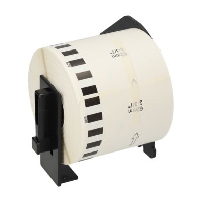 PrintAbout Huismerk vervangt Brother DK-44605 Etiket Zwart op geel (62 mm)