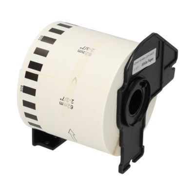 PrintAbout Huismerk vervangt Brother DK-44605 Etiket Zwart op geel (62 mm)
