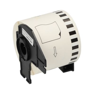 PrintAbout Huismerk vervangt Brother DK-44605 Etiket Zwart op geel (62 mm)