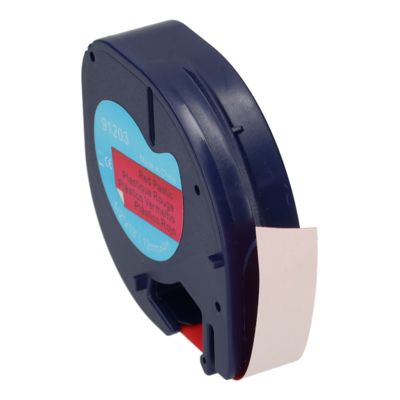 Huismerk Dymo 91203 Tape Zwart op rood (12 mm)