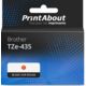 Ruban compatible Brother TZe-435 - (12 mm) - Blanc sur rouge