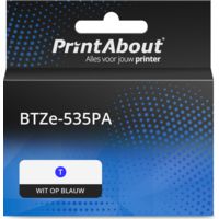 PrintAbout Huismerk vervangt Brother BTZe-535PA Tape Wit op blauw (12 mm)