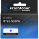 Ruban compatible Brother BTZe-535PA - (12 mm) - Blanc sur bleu