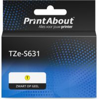 PrintAbout Huismerk vervangt Brother TZe-S631 Tape Zwart op geel (12 mm)