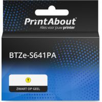 PrintAbout Huismerk vervangt Brother BTZe-S641PA Tape Zwart op geel (18 mm)