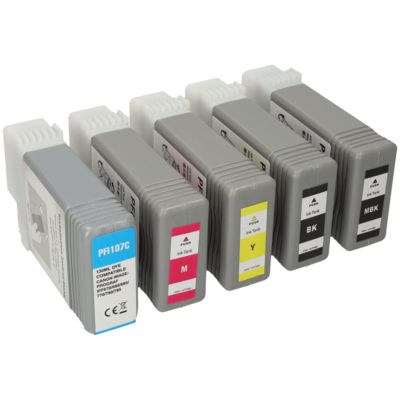Cartouche compatible Canon PFI-107BK/MBK/C/M/Y - 5 couleurs - Multipack