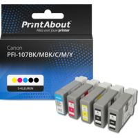 Huismerk Canon PFI-107BK/MBK/C/M/Y Inktcartridge 5-kleuren Multipack