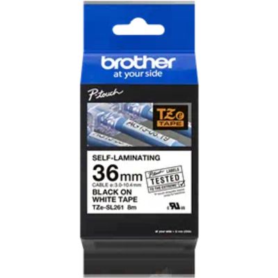 Brother TZe-SL261 - Noir sur blanc - Ruban