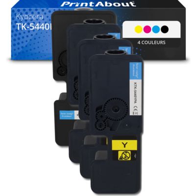 Toner compatible Kyocera TK-5440K/C/M/Y - 4 couleurs - Grande capacité - Multipack