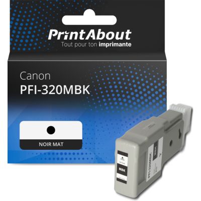 Cartouche compatible Canon PFI-320MBK - Noir mat - Grande capacité