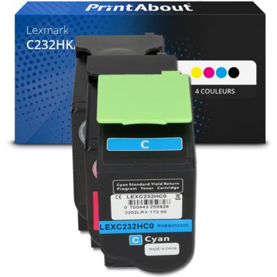Toner compatible Lexmark C232HK/C/M/Y0 - 4 couleurs - Grande capacité - Multipack
