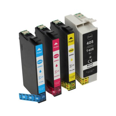Cartouche compatible Epson 408L (C13T09K41/42/43/44010) - 4 couleurs - Grande capacité - Multipack