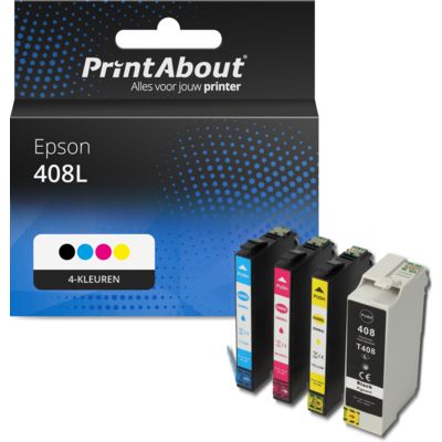 Huismerk Epson 408L (C13T09K41/42/43/44010) Inktcartridge 4-kleuren Multipack Hoge capaciteit