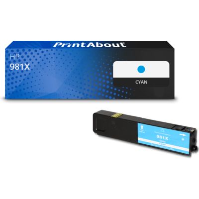 Cartouche compatible HP 981X (L0R09A) - Cyan - Grande capacité