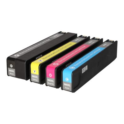 Cartouche compatible HP 981X (L0R09/10/11/12A) - 4 couleurs - Grande capacité - Multipack