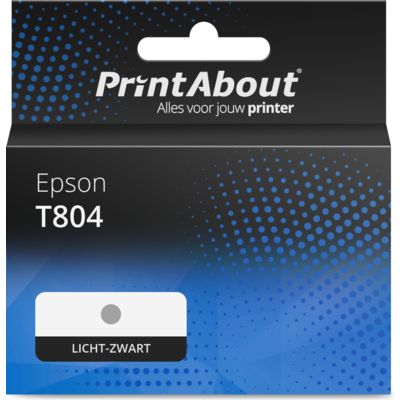 Huismerk Epson T804 (C13T804700) Inktcartridge Licht-zwart