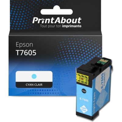 Cartouche compatible Epson T7605 - Cyan clair