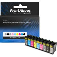 Cartouche compatible Epson T7601/02/03/04/05/06/07/08/09 - Packs couleur - Multipack
