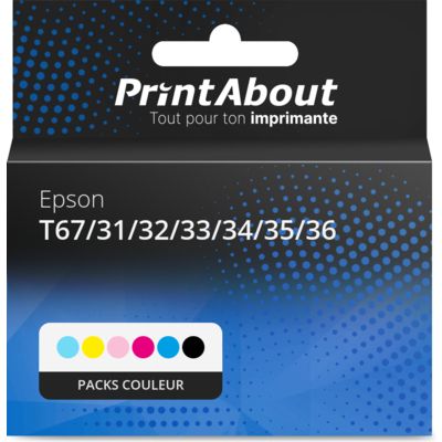 Cartouche compatible Epson T67/31/32/33/34/35/36 (T673) - Packs couleur - Multipack