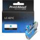 PrintAbout Huismerk vervangt Brother LC-421C Inktcartridge Cyaan