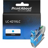 PrintAbout Huismerk vervangt Brother LC-421XLC Inktcartridge Cyaan Hoge capaciteit