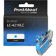 Huismerk Brother LC-421XLC Inktcartridge Cyaan Hoge capaciteit