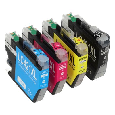 PrintAbout Huismerk vervangt Brother LC-421XLVAL Inktcartridge 4-kleuren Multipack Hoge capaciteit