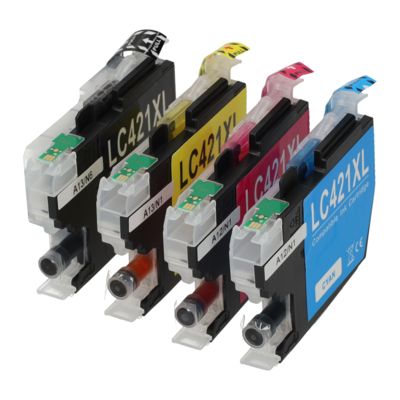 PrintAbout Huismerk vervangt Brother LC-421XLVAL Inktcartridge 4-kleuren Multipack Hoge capaciteit