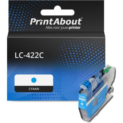 PrintAbout Huismerk vervangt Brother LC-422C Inktcartridge Cyaan