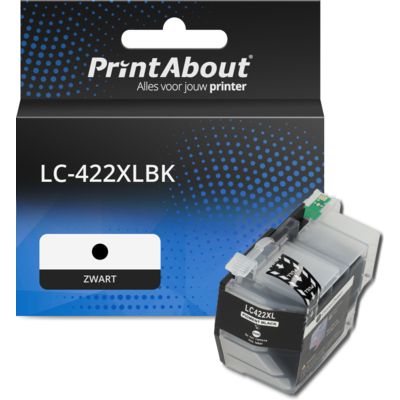 PrintAbout Huismerk vervangt Brother LC-422XLBK Inktcartridge Zwart Hoge capaciteit