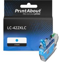 PrintAbout Huismerk vervangt Brother LC-422XLC Inktcartridge Cyaan Hoge capaciteit