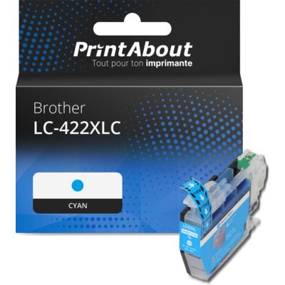 Cartouche compatible Brother LC-422XLC - Cyan - Grande capacité