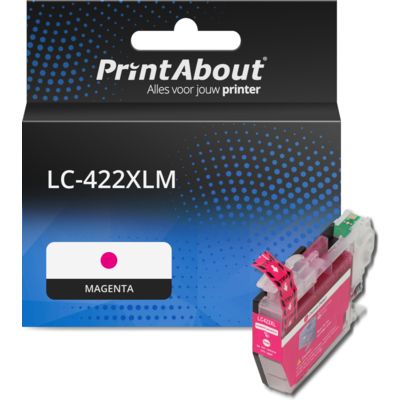 PrintAbout Huismerk vervangt Brother LC-422XLM Inktcartridge Magenta Hoge capaciteit