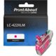 PrintAbout Huismerk vervangt Brother LC-422XLM Inktcartridge Magenta Hoge capaciteit