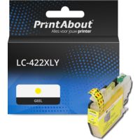 PrintAbout Huismerk vervangt Brother LC-422XLY Inktcartridge Geel Hoge capaciteit