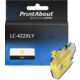 PrintAbout Huismerk vervangt Brother LC-422XLY Inktcartridge Geel Hoge capaciteit