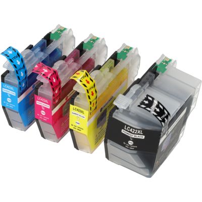 Cartouche compatible Brother LC-422XLVAL - 4 couleurs - Grande capacité - Multipack