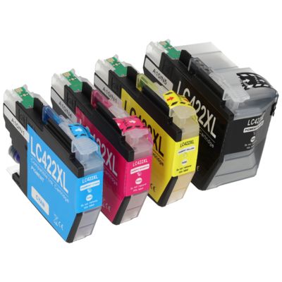 Cartouche compatible Brother LC-422XLVAL - 4 couleurs - Grande capacité - Multipack