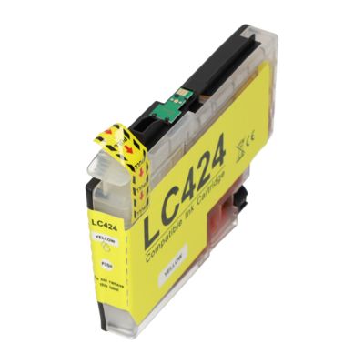 Huismerk Brother LC-424Y Inktcartridge Geel