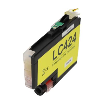 Huismerk Brother LC-424Y Inktcartridge Geel