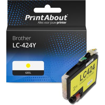 Huismerk Brother LC-424Y Inktcartridge Geel