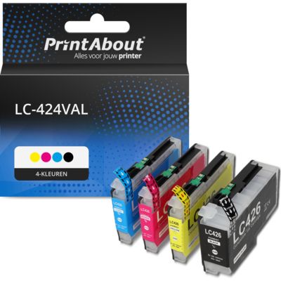 PrintAbout Huismerk vervangt Brother LC-424VAL Inktcartridge 4-kleuren Multipack
