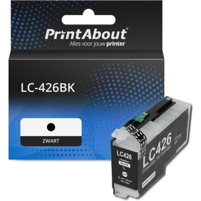 PrintAbout Huismerk vervangt Brother LC-426BK Inktcartridge Zwart