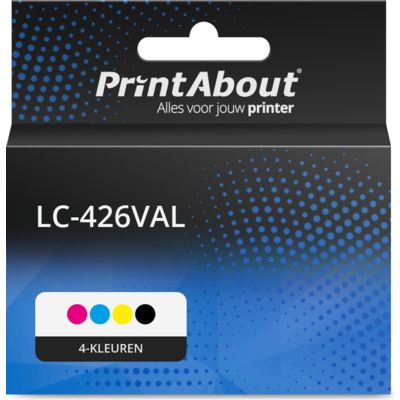 PrintAbout Huismerk vervangt Brother LC-426VAL Inktcartridge 4-kleuren Multipack